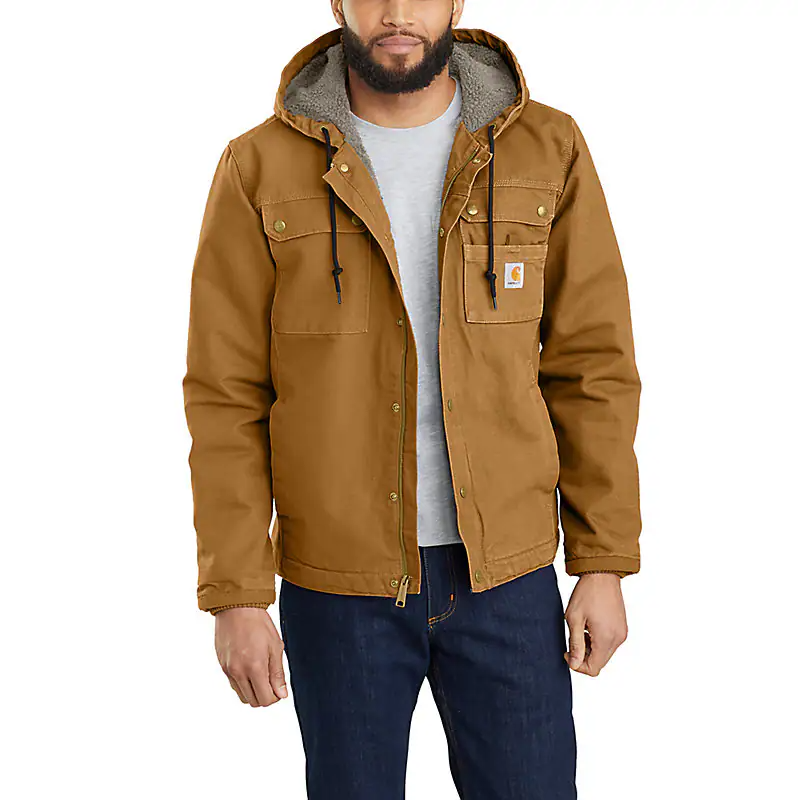 Men s Carhartt Washed Duck Sherpa Lined Utility Jacket Homer Men and Boys Store