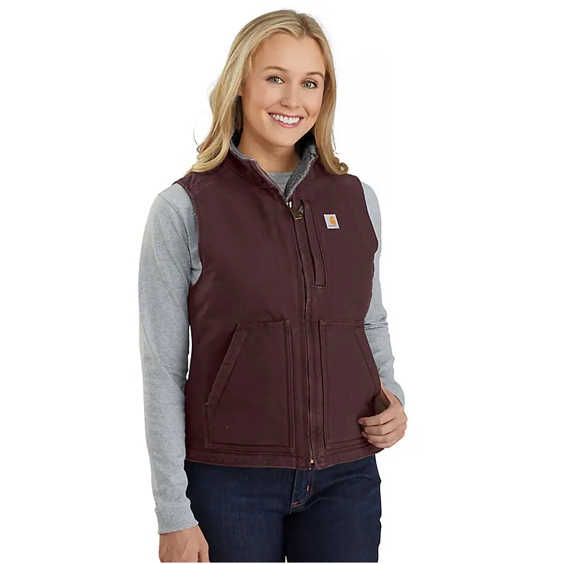 Women's Carhartt Duck Sherpa Lined Mock Neck Vest