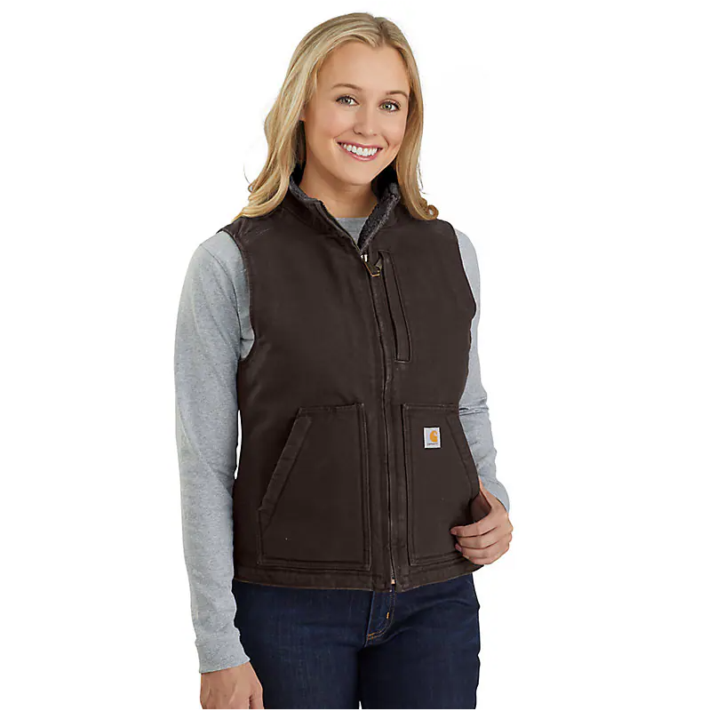 Women's Carhartt Duck Sherpa Lined Mock Neck Vest