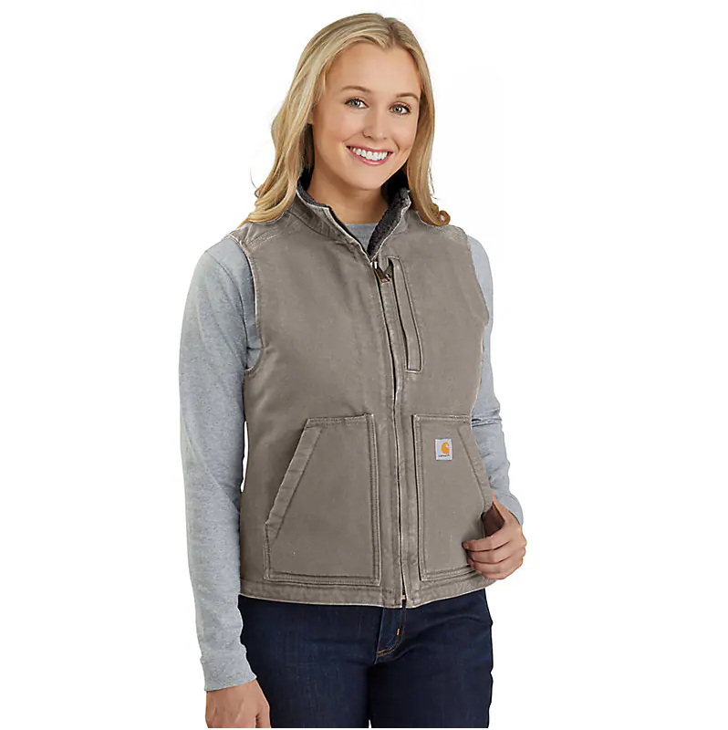 Women's Carhartt Duck Sherpa Lined Mock Neck Vest