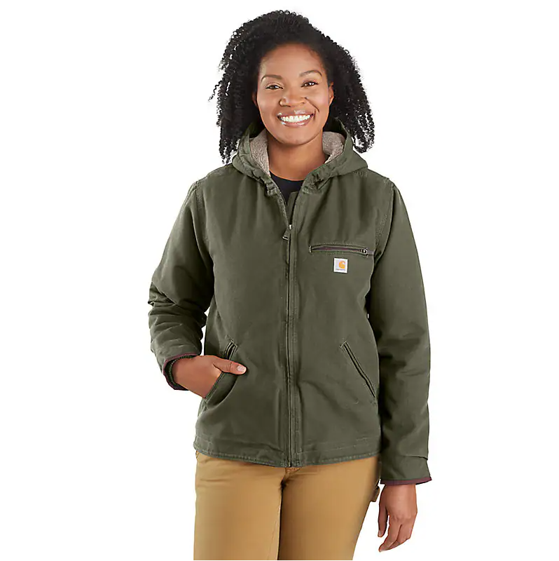 Women's Carhartt Washed Duck Sherpa Lined Jacket