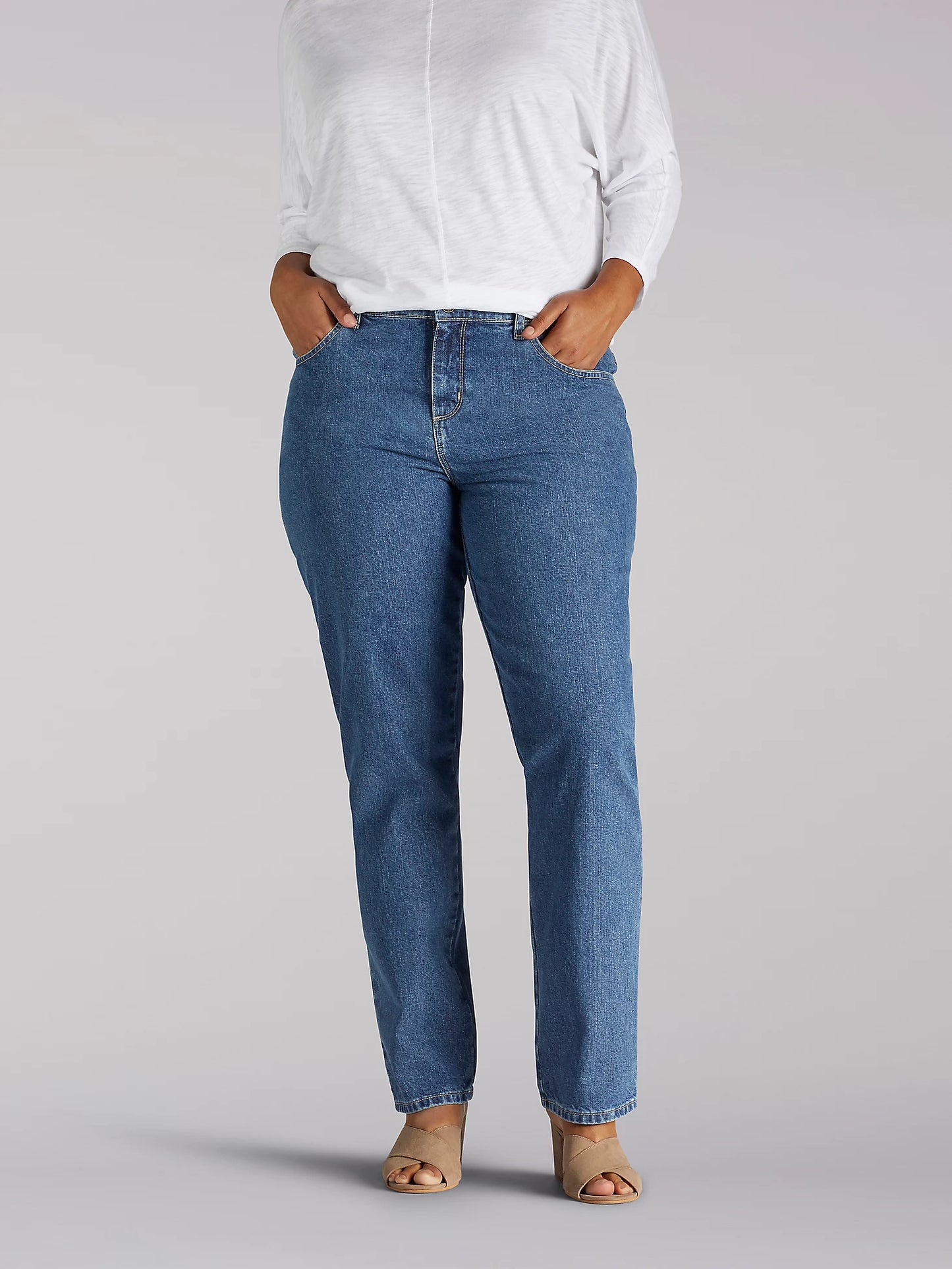 Women's Lee 100% Cotton Straight Leg Jean - Plus