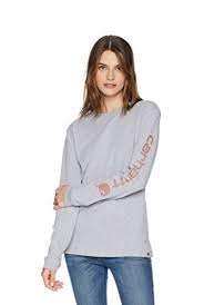 Carhartt 103401 Workwear Sleev Logo Long-Sleeve T-Shirt - HEATHER GREY COLOR