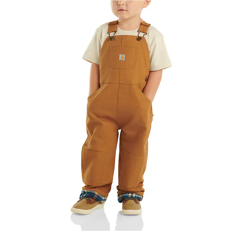 Carhartt Boys' Loose Fit Flannel-Lined Insulated Canvas Bib (Infant & Toddler)