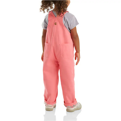 Carhartt Girls' Loose Fit Flannel-Lined Canvas Bib Overall (Infant & Toddler)