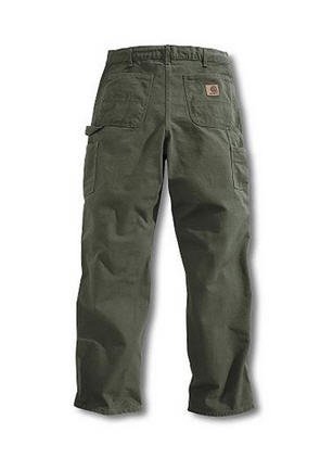 Carhartt Work Pants Washed Duck Double-Front Work Dungaree Brown 46x30 |  eBay